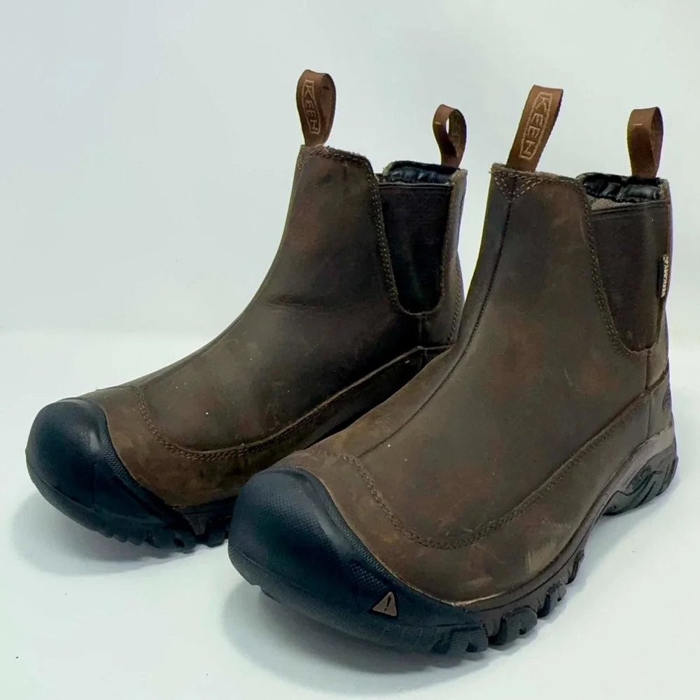 KEEN Anchorage III Waterproof Chelsea Boots Men's 7 Brown Leather Insulated Hike